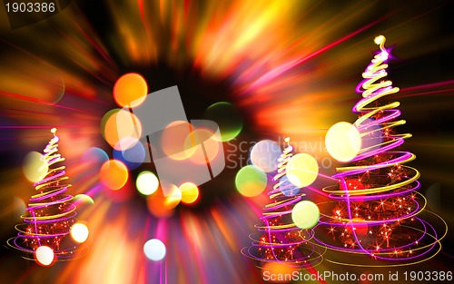 Image of christmas tree from xmas lights