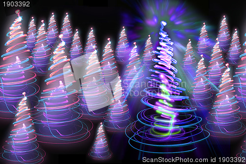 Image of christmas forest from xmas lights