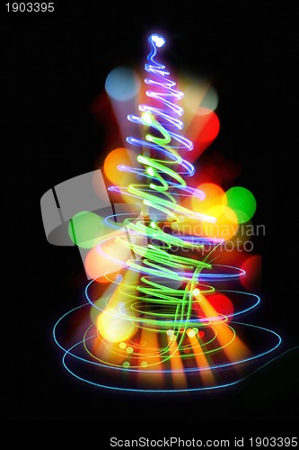 Image of christmas tree from xmas lights