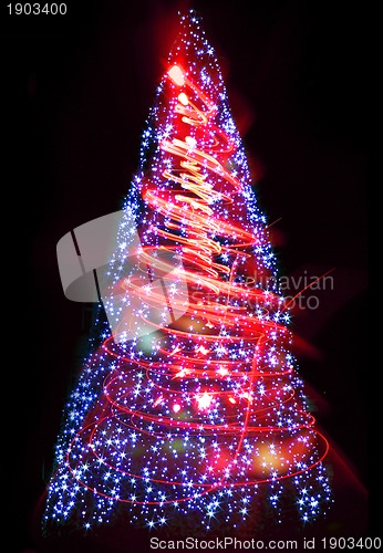 Image of christmas tree from xmas lights