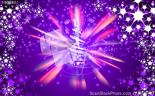 Image of christmas tree from xmas lights