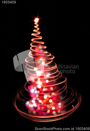 Image of christmas tree from xmas lights