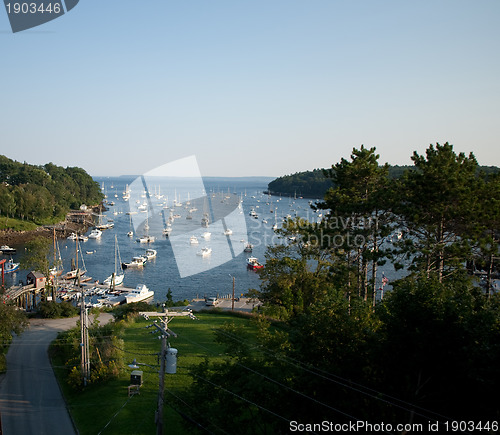 Image of Harbor at Rockport, Maine seen from high