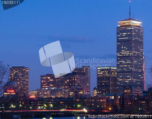 Image of Back Bay and Charles River Dusk