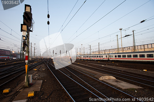 Image of Signal in a German rail yard