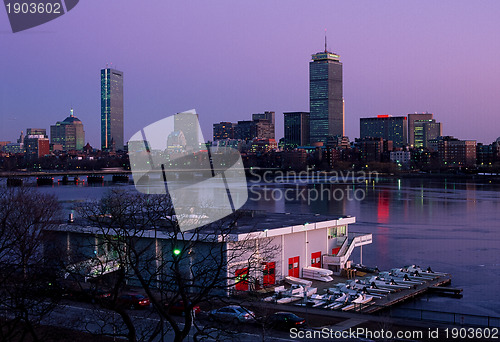 Image of Boston skyline and MIT boathouse