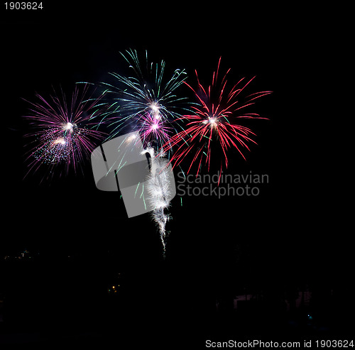 Image of Fireworks at a ski resort in British Columbia