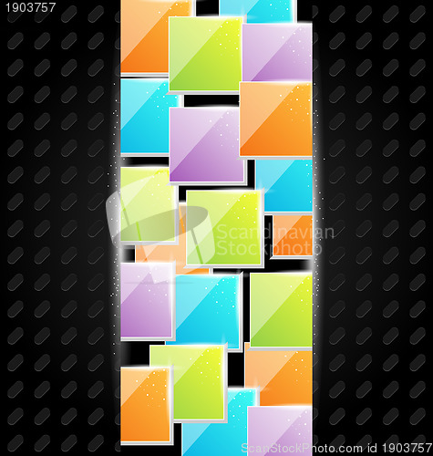 Image of Abstract metal background with colorful squares