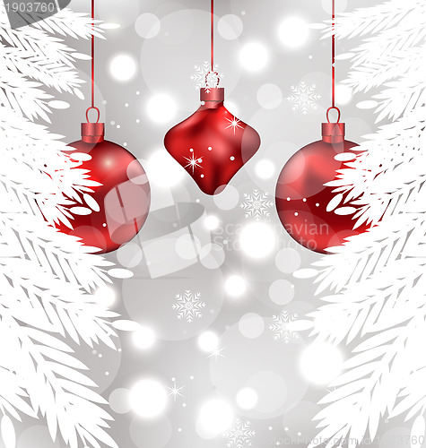 Image of Shimmering background with Christmas balls