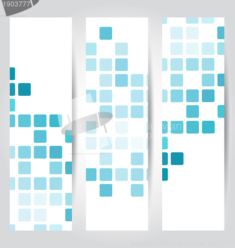 Image of Set blue mosaic tile cards