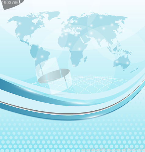 Image of Business card with world map