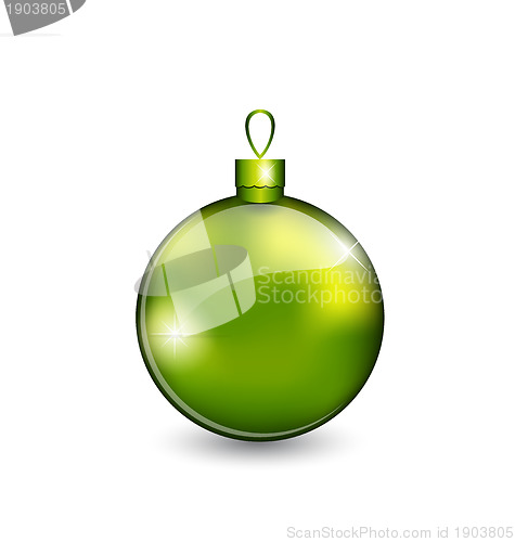 Image of Christmas green ball isolated on white background