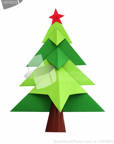 Image of Christmas tree white isolated