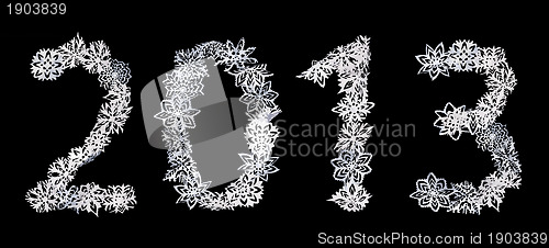 Image of The Number 2013 made of snowflakes