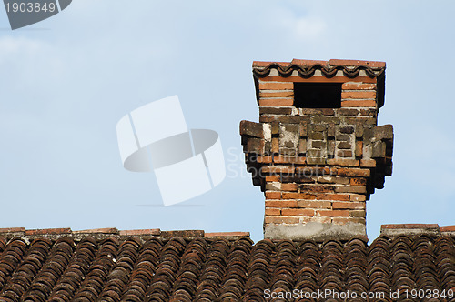 Image of Chimney on the roof of the old church