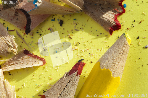 Image of Color pencils and pencil peels