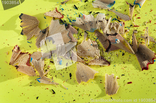 Image of Color pencils and pencil peels