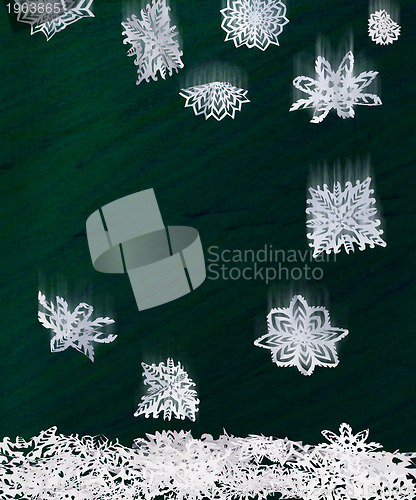 Image of Origami falling snowflakes 
