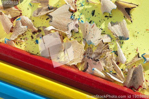 Image of Color pencils and pencil peels