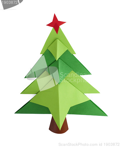 Image of Christmas tree white isolated