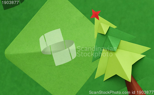 Image of Christmas tree over green background