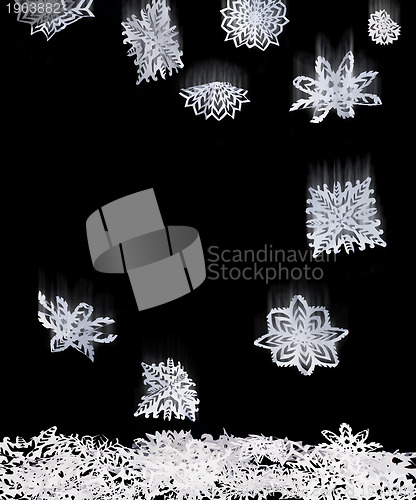 Image of Origami isolated falling snowflakes 