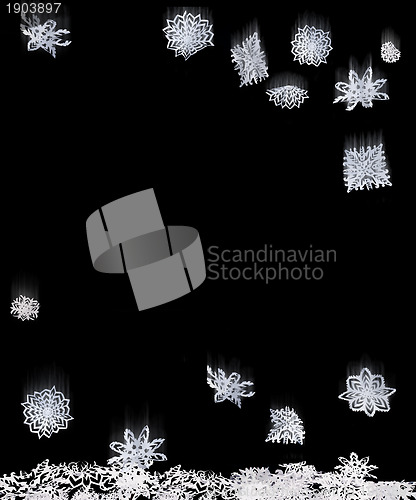 Image of Origami isolated falling snowflakes 