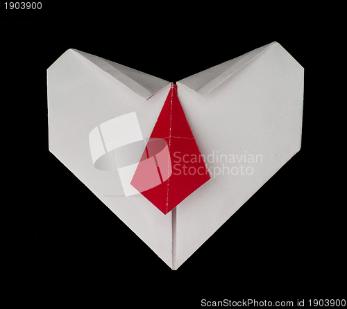 Image of White heart paper made