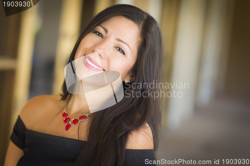 Image of Attractive Hispanic Woman Portrait Outside