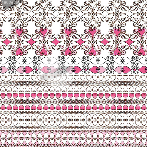 Image of Set seamless vintage borders