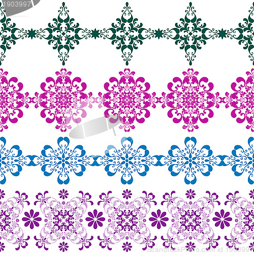 Image of Set seamless vintage borders