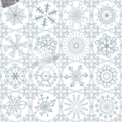 Image of Christmas silvery repeating pattern