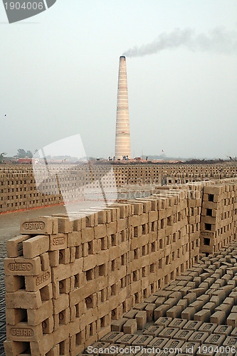 Image of Brick field in Sarberia, West Bengal, India.
