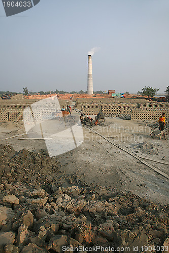 Image of Brick field in Sarberia, West Bengal, India