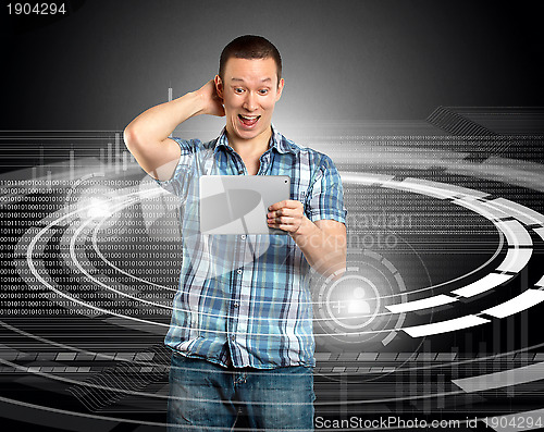 Image of Man With Touch Pad