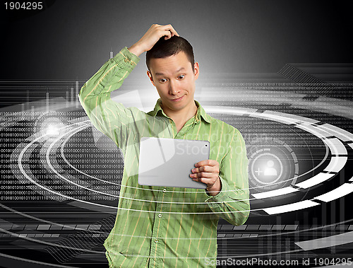 Image of Man With Touch Pad