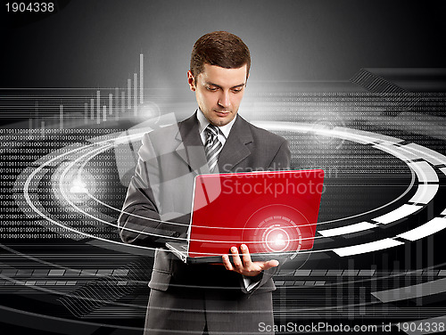 Image of Business Man With Laptop