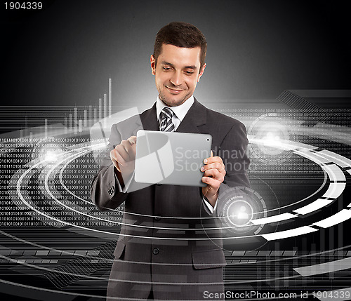 Image of Businessman With Touch Pad