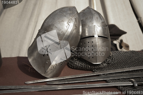 Image of The knightly weapon and armour