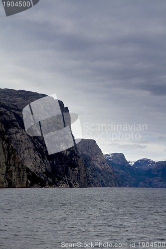 Image of steep rock at coast in norway