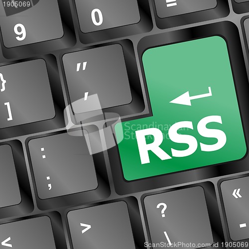 Image of RSS button on keyboard with soft focus