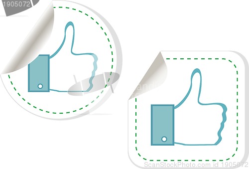 Image of like and dislike labels stickers set