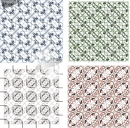 Image of Seamless wallpaper set for vector retro background, old texture