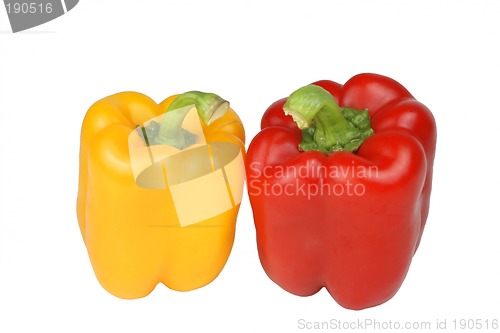 Image of Red and yellow peppers