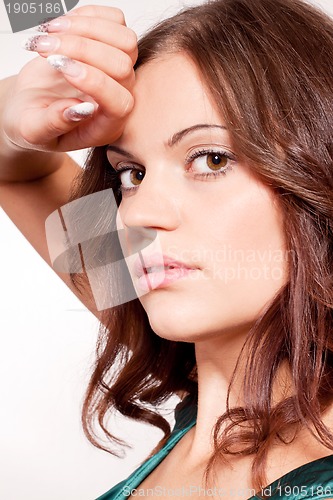 Image of beautiful brunette woman portrait with makeup