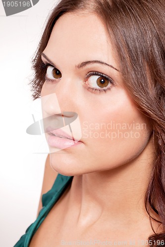Image of beautiful brunette woman portrait with makeup
