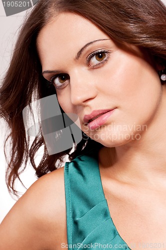 Image of beautiful brunette woman portrait with makeup