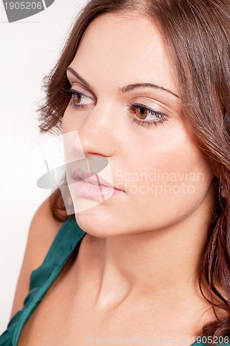 Image of beautiful brunette woman portrait with makeup