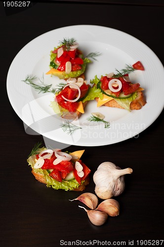 Image of Toast with vegetables