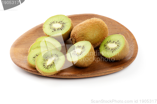 Image of Kiwi on Wooden Plate